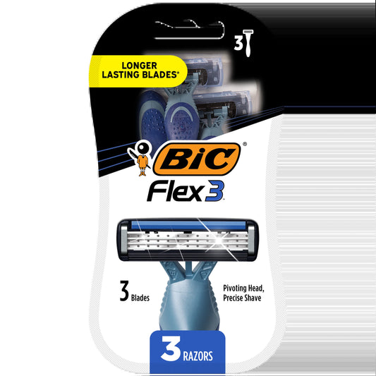 Flex 3 Men'S 3-Blade Disposable Razors, 3 Count