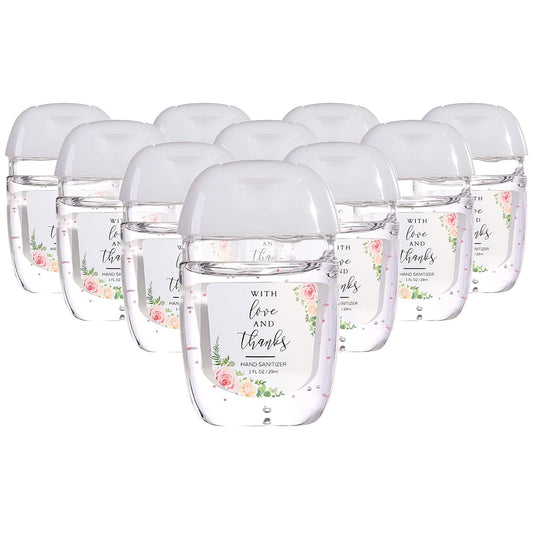 Hand Sanitizer Wedding Favors (10 Pack) Mini Hand Sanitizer Party Favors, Travel Size Hand Sanitizer, Mini Hand Sanitizer Party Favors | 10 Floral 1Oz Gels