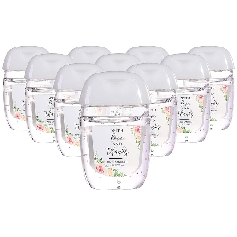 Hand Sanitizer Wedding Favors (10 Pack) Mini Hand Sanitizer Party Favors, Travel Size Hand Sanitizer, Mini Hand Sanitizer Party Favors | 10 Floral 1Oz Gels