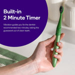 Nova Toothbrush (2 Pack/Blue & Green) | Sonic Powered Teeth Whitening | Super-Soft Bristles | 18000 VPM | 2 Minute Timer | Aluminum Handle | Replaceable Brush Head | Compact Size | AAA Battery