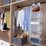 6 Shelf Non Woven Hanging Closet Organizer, Arctic White, Adult and Child