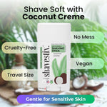 Shavestix Shaving Cream Stick 2.75 Oz - Stocking Stuffers Travel Size Toiletries for Women | 5X Lasting Coconut Milk Shave Stick Roll on for All Skins | Razor Friendly Unisex Hair Removal Cream Bar