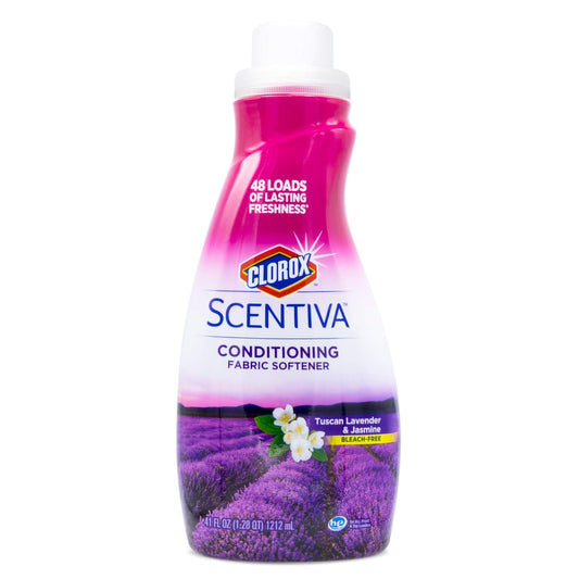 Scentiva Liquid Laundry Fabric Softener, Tuscan Lavender & Jasmine Scent - Bleach-Free Fabric Conditioner with Great Smell, 41 Fl Oz