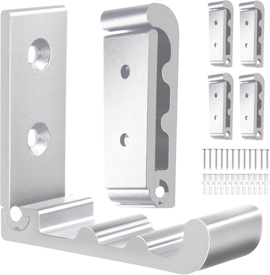 6 Pack Folding Wall Hooks, Heavy Duty Space-Saving Foldable Design Wall Mounted Multi-Purpose Hooks for Coats, Towels, Hats, Backpacks (Silver)
