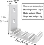 6 Pack Folding Wall Hooks, Heavy Duty Space-Saving Foldable Design Wall Mounted Multi-Purpose Hooks for Coats, Towels, Hats, Backpacks (Silver)