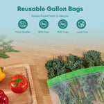 14 Pack Dishwasher Safe Stand-Up Reusable Food Storage Bags, Leakproof Reusable Freezer Bags,Silicone Reusable Sandwich Bags