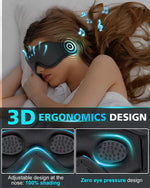 Bluetooth Sleep Mask Headphones,Blackout Sleepathy Sleep Mask Upgraded 3D Contoured Sleep Headphones Sleep Mask Gift Gadgets for Men & Women Great for Travel/Nap/Night Relaxation Black